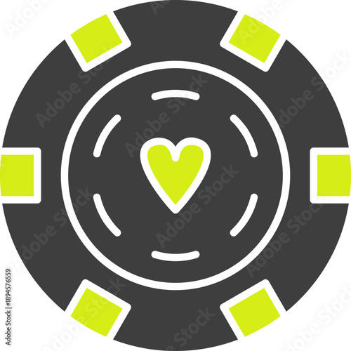 Unique Poker Chips Vector Icon