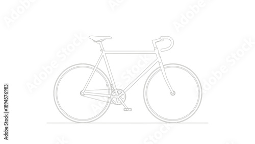 Minimalist line drawing of a modern road bicycle with drop handlebars.
