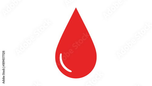 Red blood drop icon symbolizing health and medical concepts.
