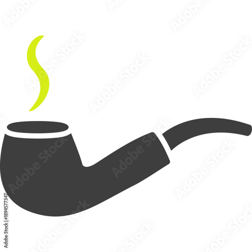 Unique Lit Smoking Pipe Vector Icon