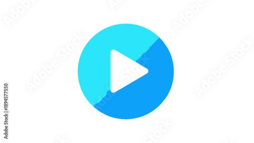 Blue circular play button icon with white triangle in center.