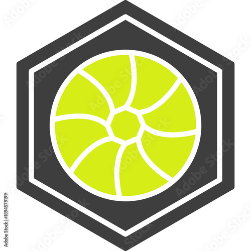 Unique Hexagonal Diaphram Vector Icon