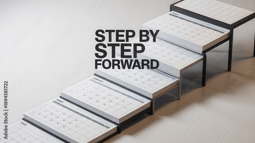 Obraz premium Inspirational calendar steps for business success and planning