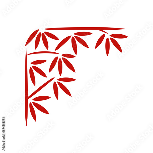 Red bamboo branch frame