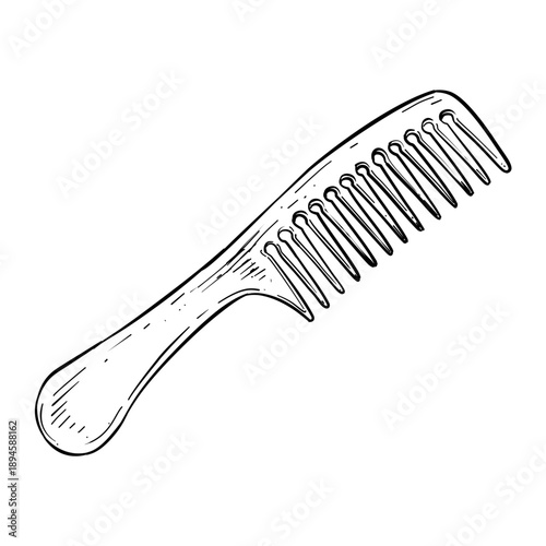 hair comb vector hand drawn illustration