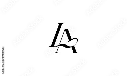 LA initial letter logo or LA monogram
