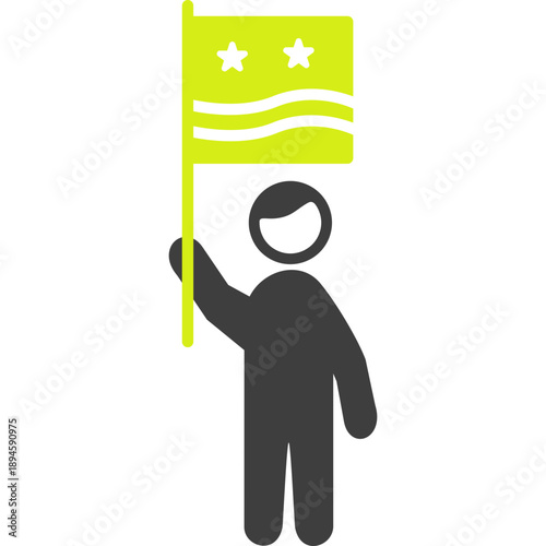 Raising Flag Icon