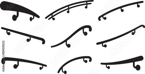 Collection of various skateboard silhouettes in different styles