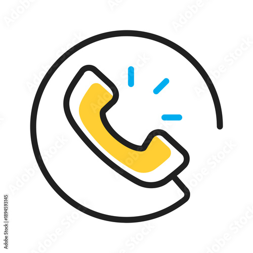 Vector multi color icon for Phone receiver