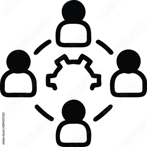 teamwork icon group of people working together
