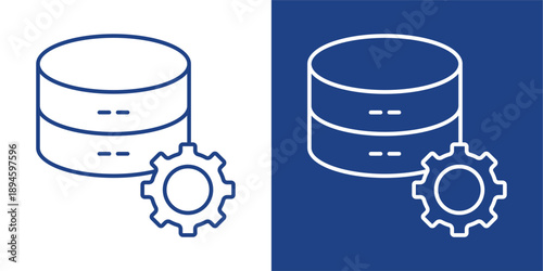 Data Blue And White Icon Style Collection