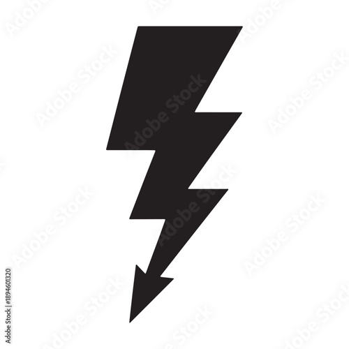 Free Download A bold black lightning bolt icon on a clean white background silhouette vector shilhoutte icon use as a symbol, web graphic design, and infographic icon - GFXLoad