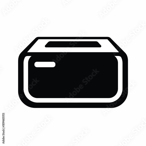 Black and White Toaster Icon