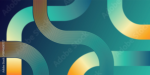 Fluid abstract pattern of colorful gradient lines depicting advanced technological infrastructure and data pathways