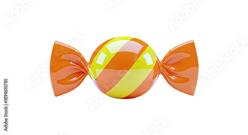 Individually Wrapped Orange and Yellow Striped Candy