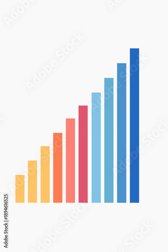 Ascending gradient bar graph showing data growth Free Download Ascending gradient bar graph showing data growth - GFXLoad