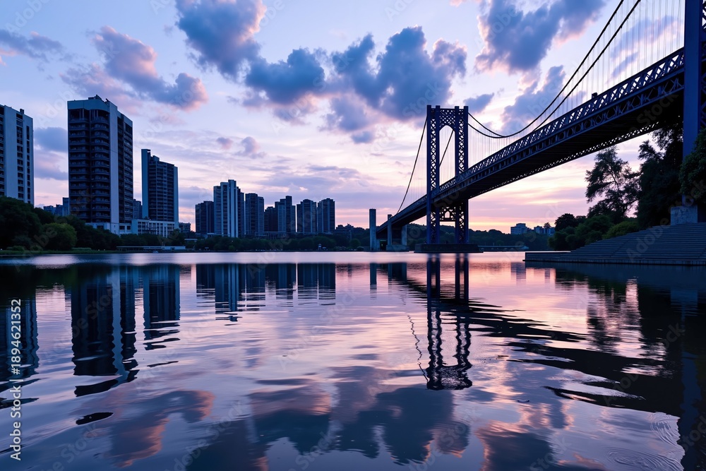 Obraz premium Bridge Lights at First Glow