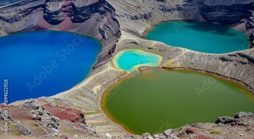 Colorful Volcanic Crater Lakes A Natural Spectacle of Turquoise, Blue, and Green Hues