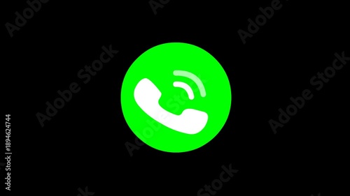 WhatsApp Style Call Icon on Black Background