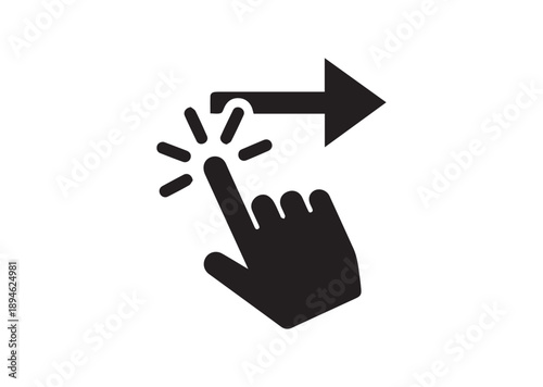 Click to go to website Icon, Editable Solid Vector Illustration