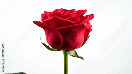 Crimson Beauty: A stunning close-up of a vibrant red rose, its velvety petals unfurling in delicate layers, showcasing the essence of beauty and love.