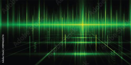 A futuristic green and blue abstract digital background featuring a dark tech pattern with flowing wave lines and a light network design for business and internet data concept wallpaper

Would you lik