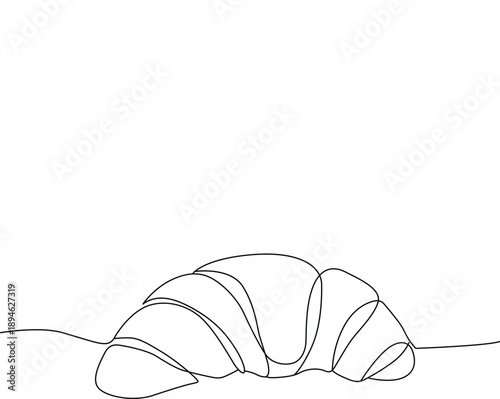 Single croissant on a surface Vector