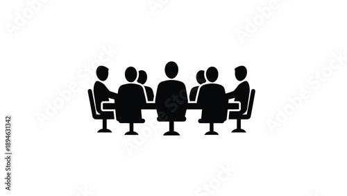 Corporate Boardroom Meeting Silhouette Representing Collaborative Decision-Making and Executive Leadership