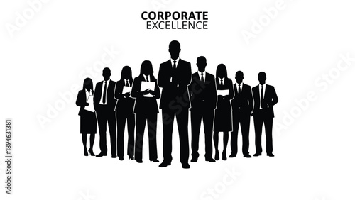 Corporate Leadership Silhouette Representing Global Business and Corporate Excellence