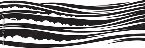 Black and white abstract wavy lines illustration background design