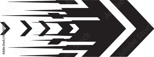 Black and white arrow graphic design elements moving fast