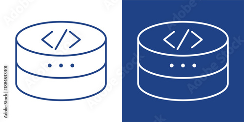 Database Blue And White Icon Style Collection