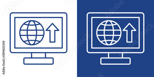 Deployment Blue And White Icon Style Collection