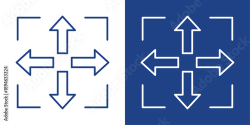 Scalability Blue And White Icon Style Collection