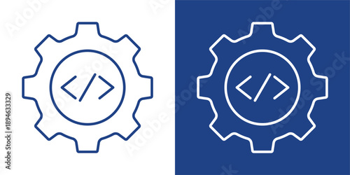 Optimization Blue And White Icon Style Collection