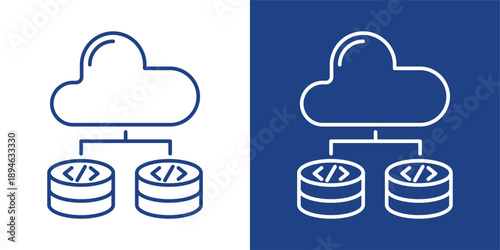 Infrastructure  Blue And White Icon Style Collection