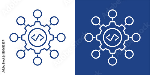 Networking Blue And White Icon Style Collection