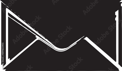 Minimalist White Lines on Black Background Abstract Art Design