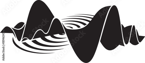 Abstract Black and White Mountain Landscape Illustration Design