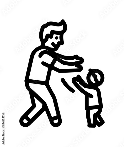 Adult walking with child