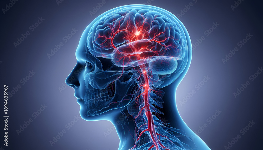 Obraz premium 3d illustration anatomy of human brain