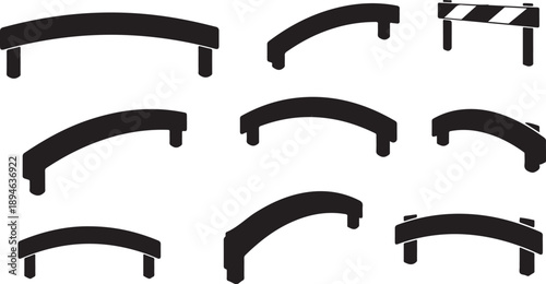 Collection of black cabinet handles and knobs on white