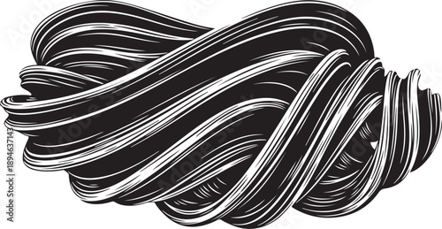 Black and white abstract swirling lines illustration design element
