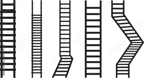 Various Staircases with Different Designs and Shapes Illustration