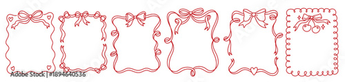  set of frames with coquette pretty charming red bows 
