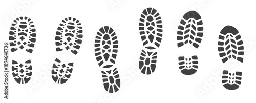 set of shoe print icons showing three walking pairs