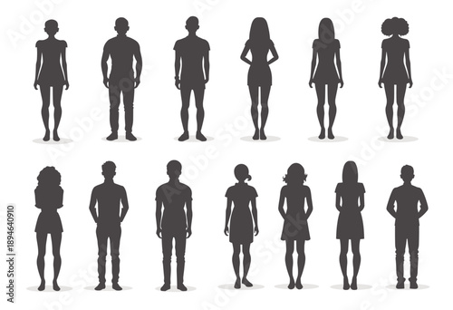 silhouetted figures of diverse individuals in various poses