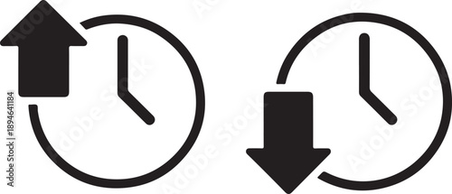 Tablou pe pânză Time up and down arrows icon