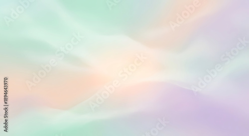 Photos Subtle flowing abstract background with soft, muted gradients of green, peach, and purple for a gentle and calming effect
