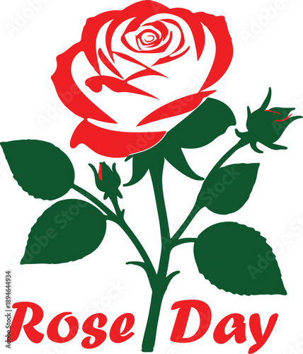 red rose on white background Happy Rose Day